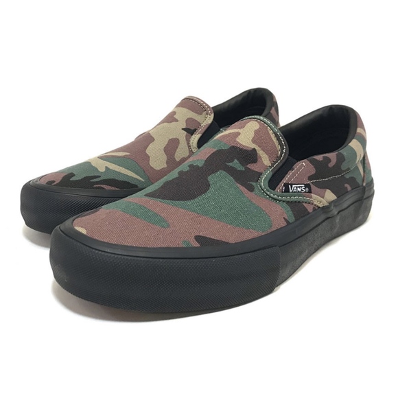 grey camo slip on vans